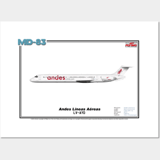 McDonnell Douglas MD-83 - Andes Líneas Aéreas (Art Print) Posters and Art